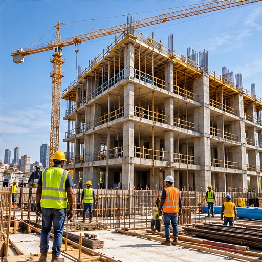 Suivi de chantier de construction contemporaine, illustration